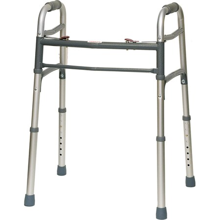 Roscoe Medical 300 lb Two Button without Wheels Walker, Aluminum Adult, 4PK WKAAN2B